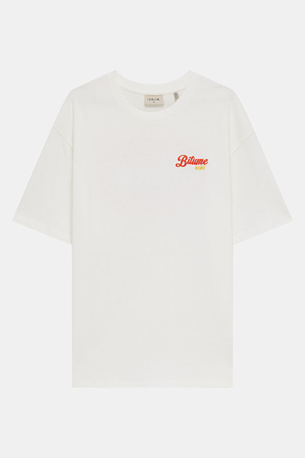 Relax Fit White Crew Neck Printed Men's T-Shirt
