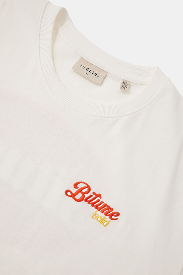 Relax Fit White Crew Neck Printed Men's T-Shirt 3