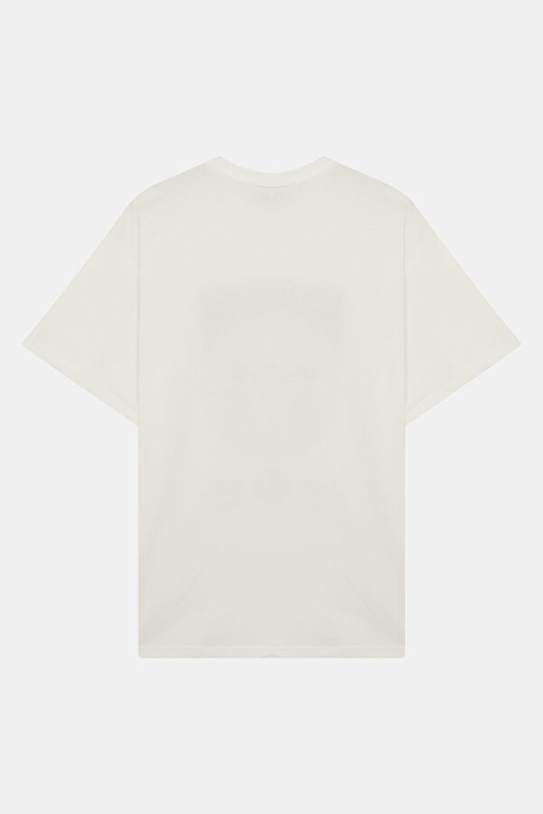 Relax Fit Ecru Crew Neck Printed Men's T-Shirt 2