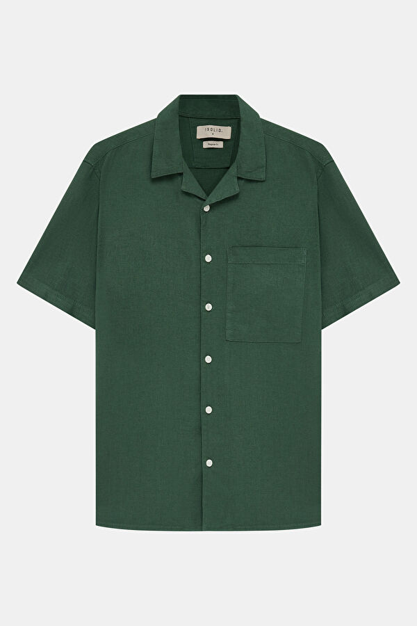 Green Resort Collar Men's Shirt