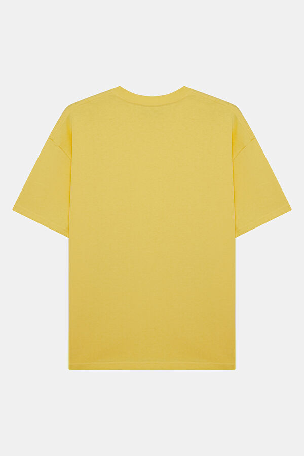 Relax Fit Yellow Crew Neck Printed Men's T-Shirt 2