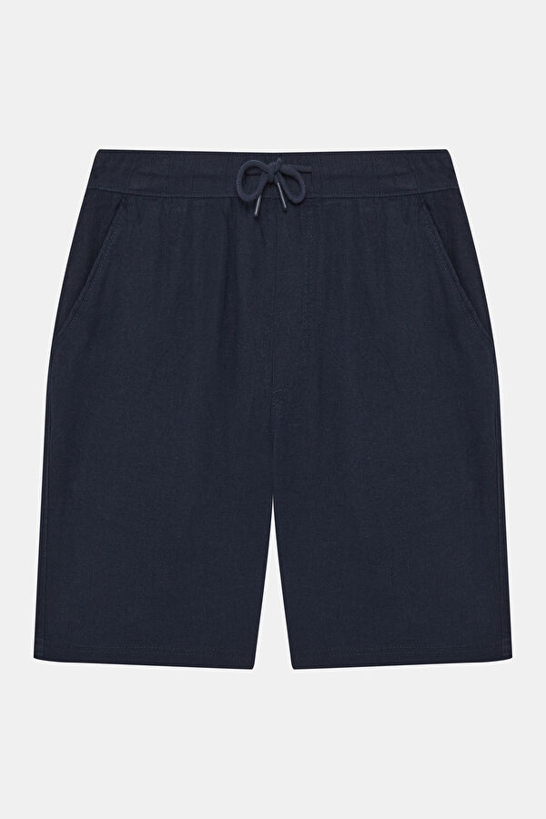 Navy Linen Viscose Men's Shorts