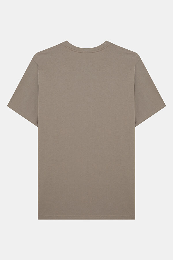 Relax Fit Mink Crew Neck Embroidered Men's T-Shirt 2