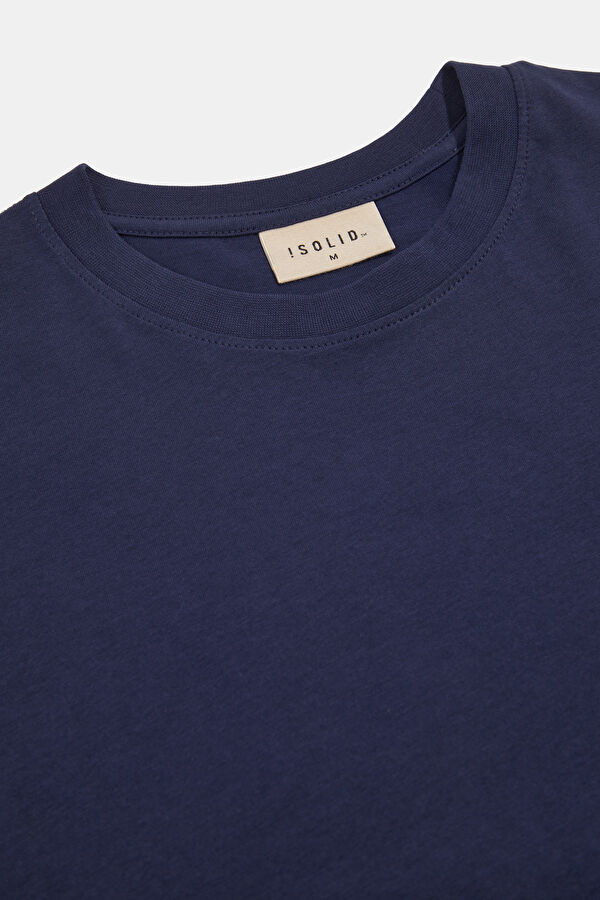 Relax Fit Navy Crew Neck Embroidered Men's T-Shirt 3