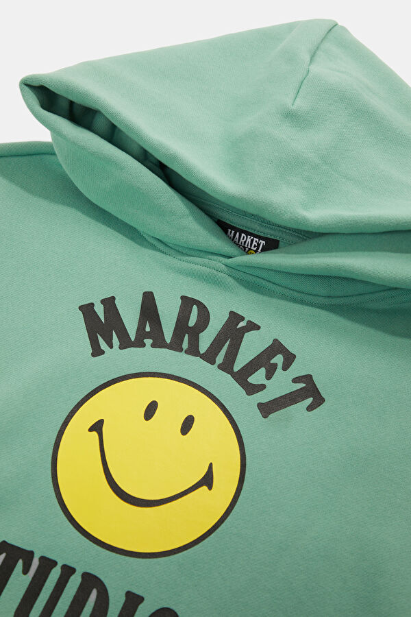 Yeşil Relax Kalıp Kapuşonlu Erkek Sweatshirt 3