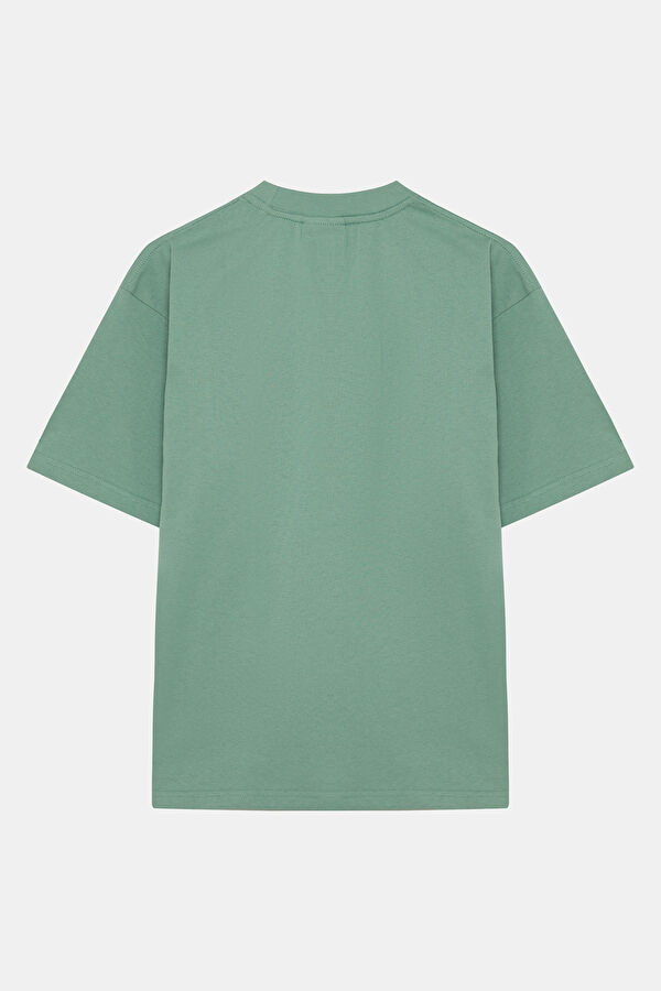 Relax Fit Green Crew Neck Printed Men's T-Shirt 2