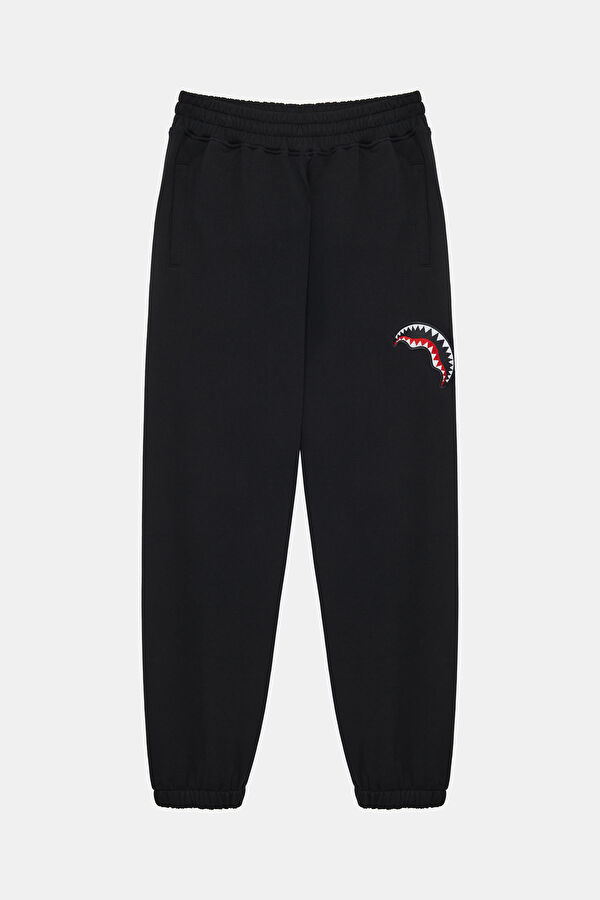 Relax Fit Black Wide Leg Men's Sports Pants