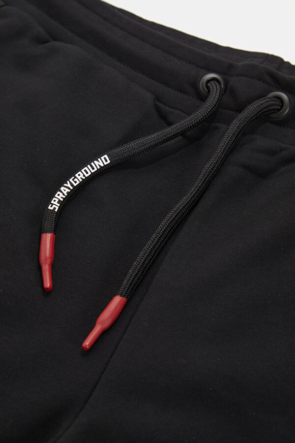 Siyah Nakışlı Erkek Şort 3