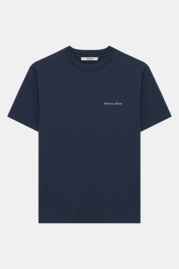 Relax Fit Navy Blue Crew Neck Printed Men's T-Shirt