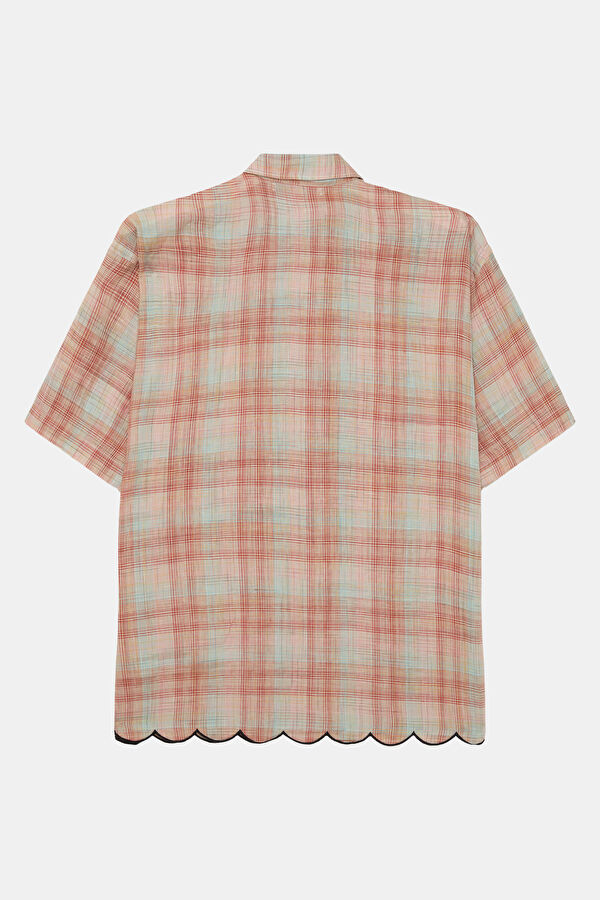 Relax Fit Pink Plaid Men's Shirt 5