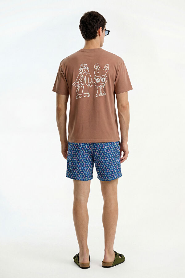 Relax Fit Salmon Crew Neck Printed Men's T-Shirt 2