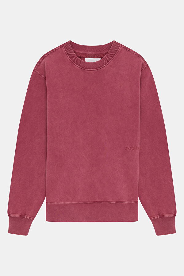 Pembe Relax Kalıp Bisiklet Yaka Erkek Sweatshirt