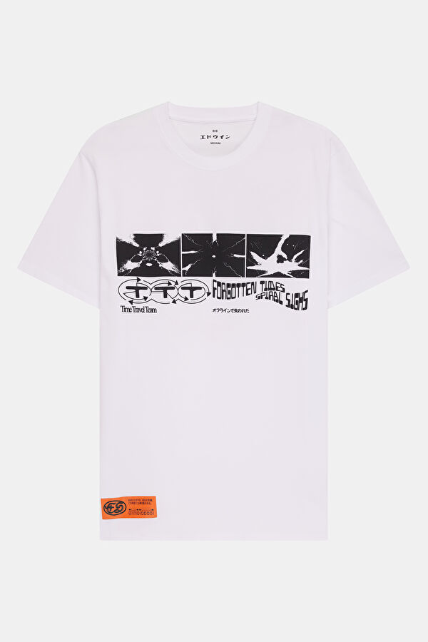 Relax Fit White Crew Neck Printed Men's T-Shirt