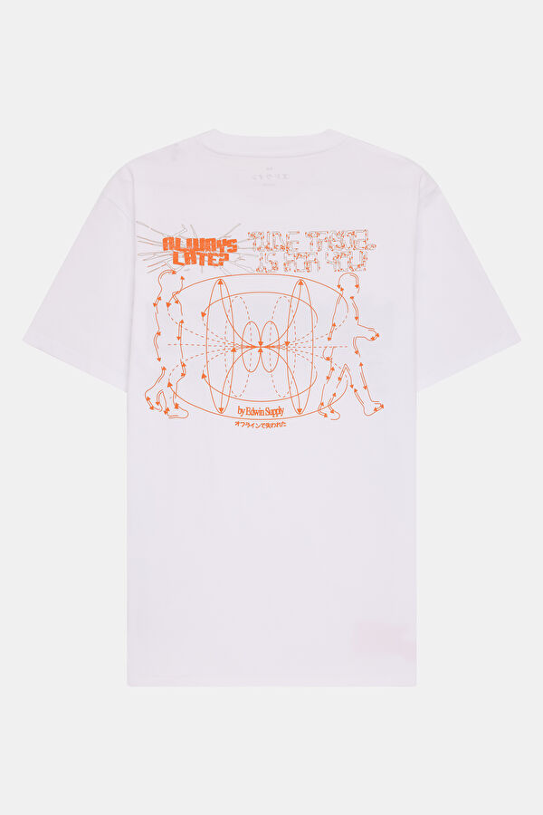 Relax Fit White Crew Neck Printed Men's T-Shirt 2