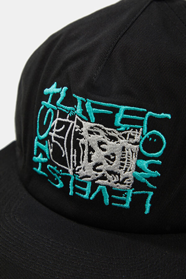 Black Embroidered Men's Hat 4