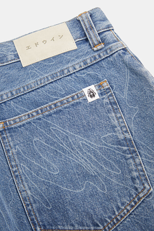 Relax Kalıp İndigo Wide Leg Kot Jean Erkek Pantolon 5