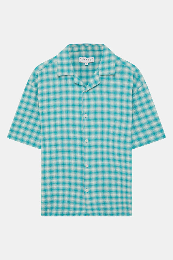 Relax Fit Light Blue Patterned Resort Collar Shirt