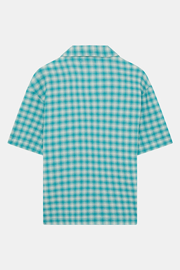 Relax Fit Light Blue Patterned Resort Collar Shirt 2