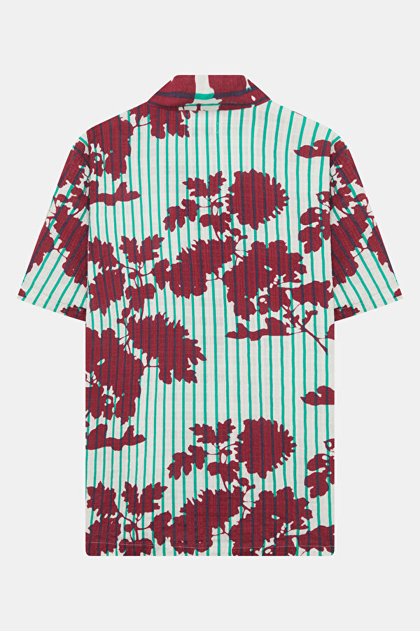Relax Fit Multicolored Patterned Resort Collar Men's Shirt 2