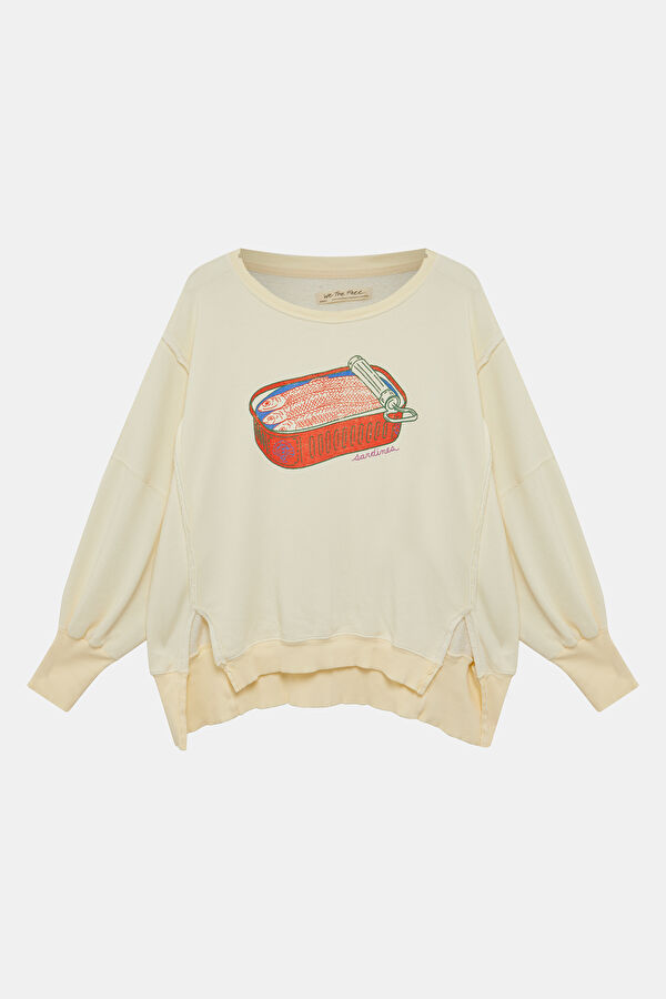 Krem Kadın Sweatshirt