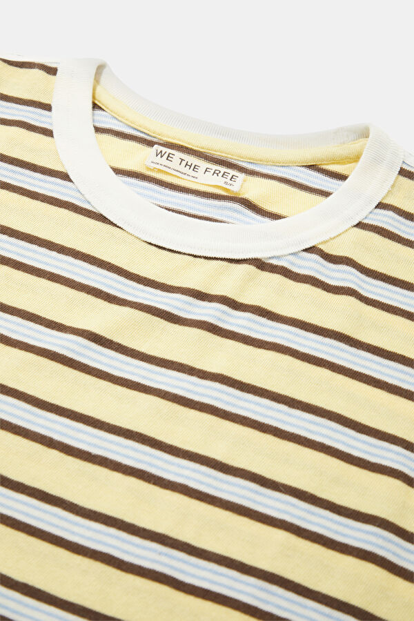 Sarı Çizgili Kadın T-Shirt 3