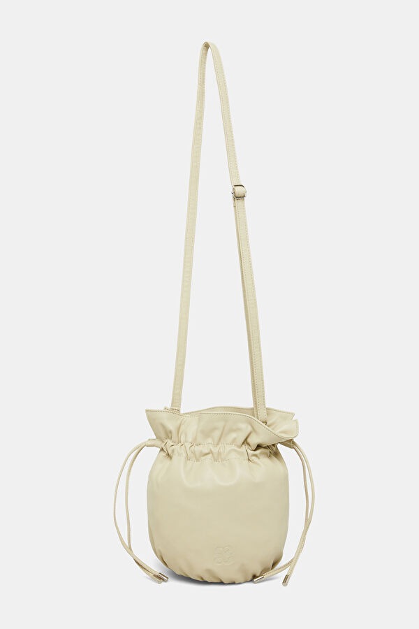 Mwzilla String Beige Leather Bag