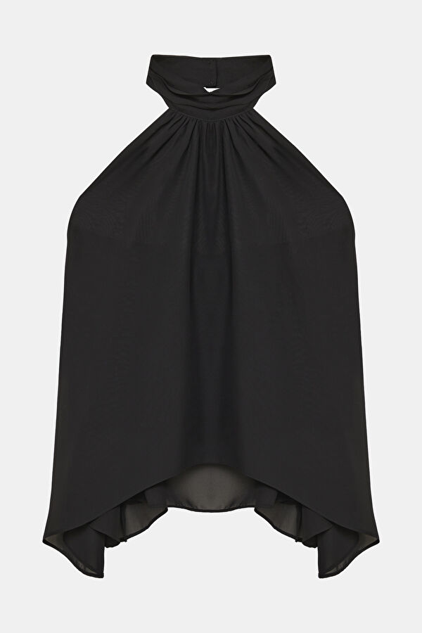 Black Long-Sleeve Women's Blouse
