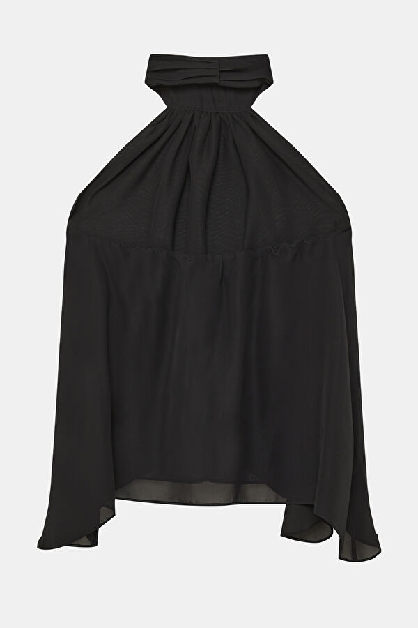 Black Long-Sleeve Women's Blouse 2