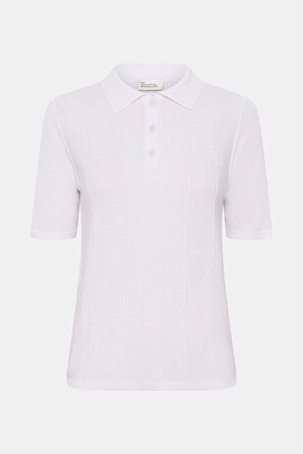 White Short-Sleeved Women's Blouse