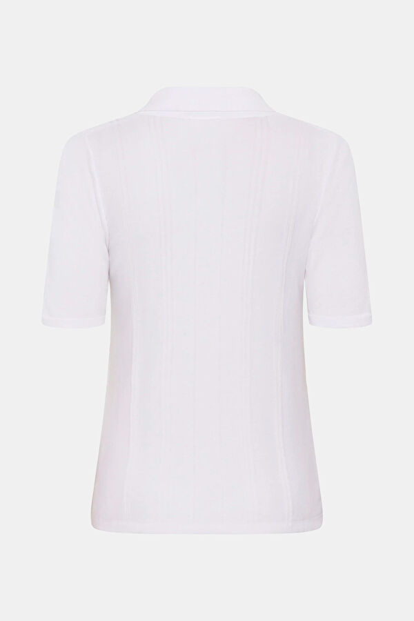 White Short-Sleeved Women's Blouse 2