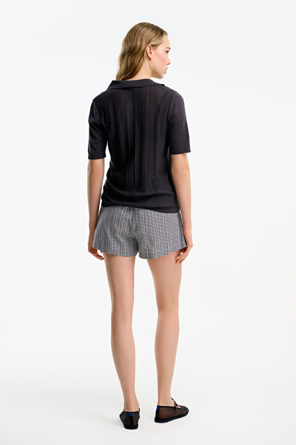 Black Short Sleeve Blouse 2
