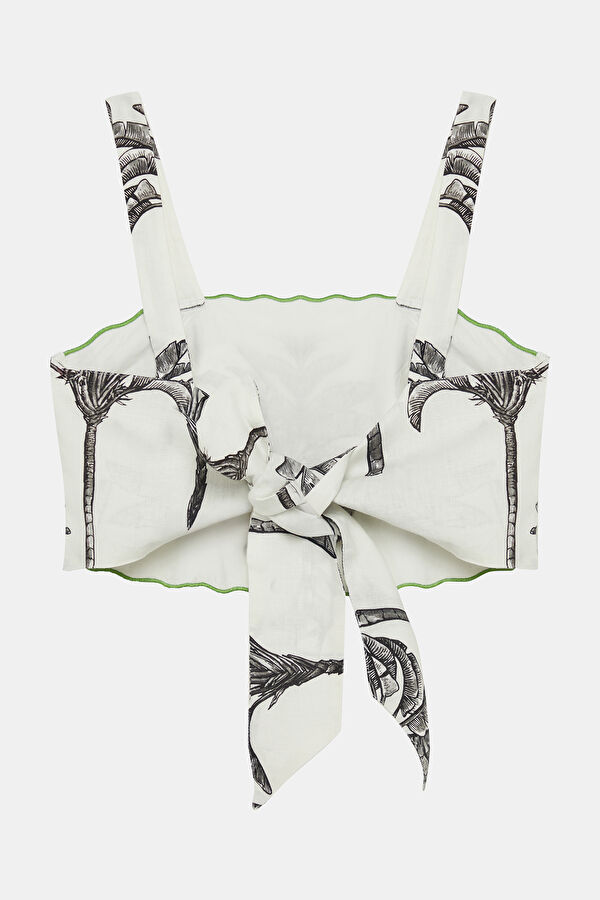 Off-White Patterned Sleeveless Women's Blouse 2