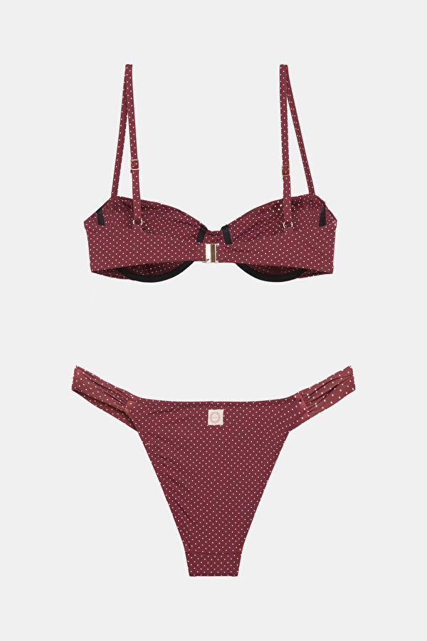 Mürdüm Puantiye Kadın Bikini 2