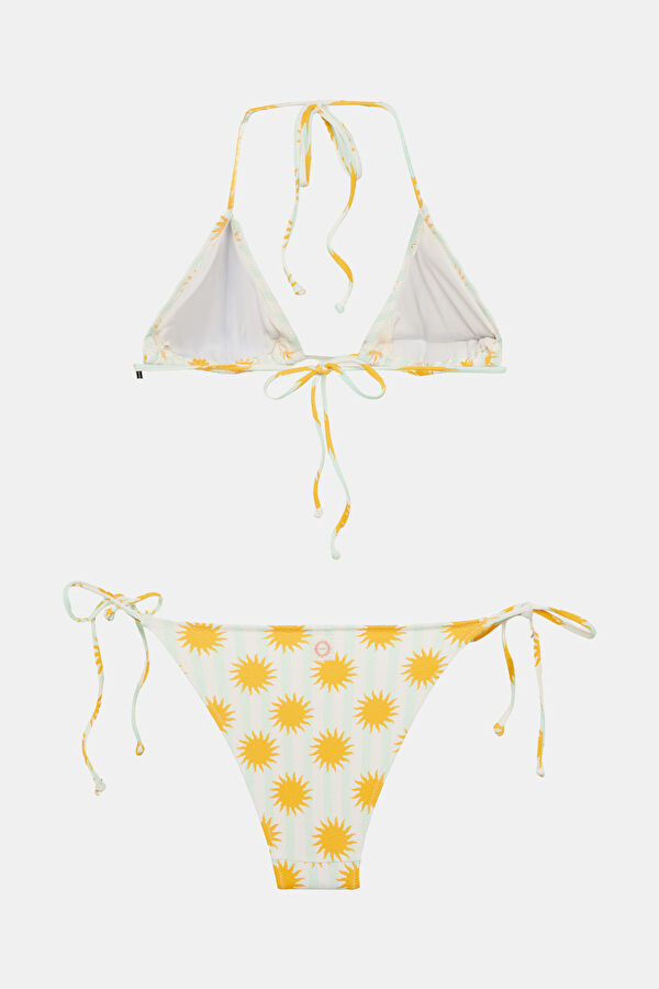 White Floral Patterned Women's Bikini 2