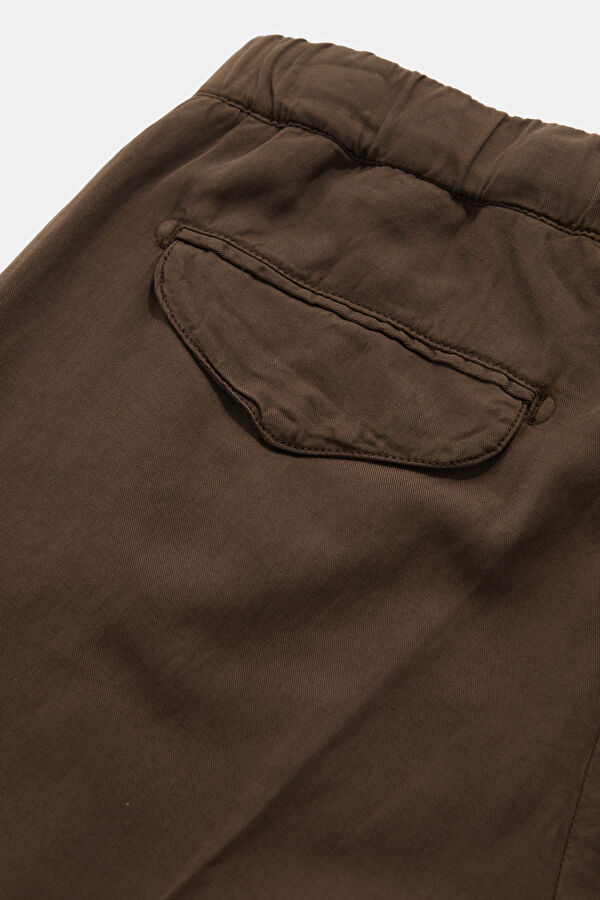 Brown Straight Leg Lyocell Men's Trousers 5