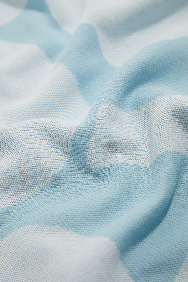 Light Blue Patterned Women's Blouse 4
