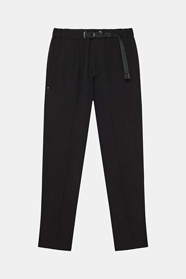 Siyah Straight Viskoz Erkek Pantolon