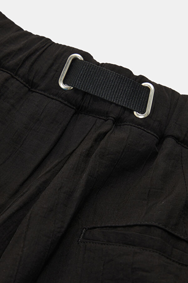 Siyah Straight Viskoz Erkek Pantolon 5