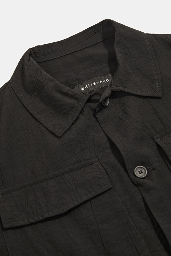 Black Buttoned Viscose Men's Jacket 3