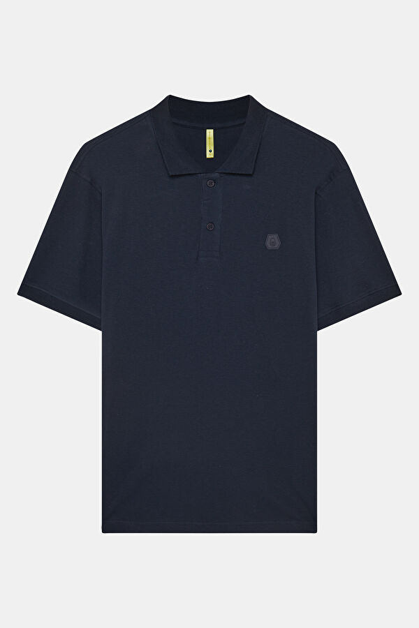 Relax Kalıp Lacivert Polo Yaka Erkek T-Shirt