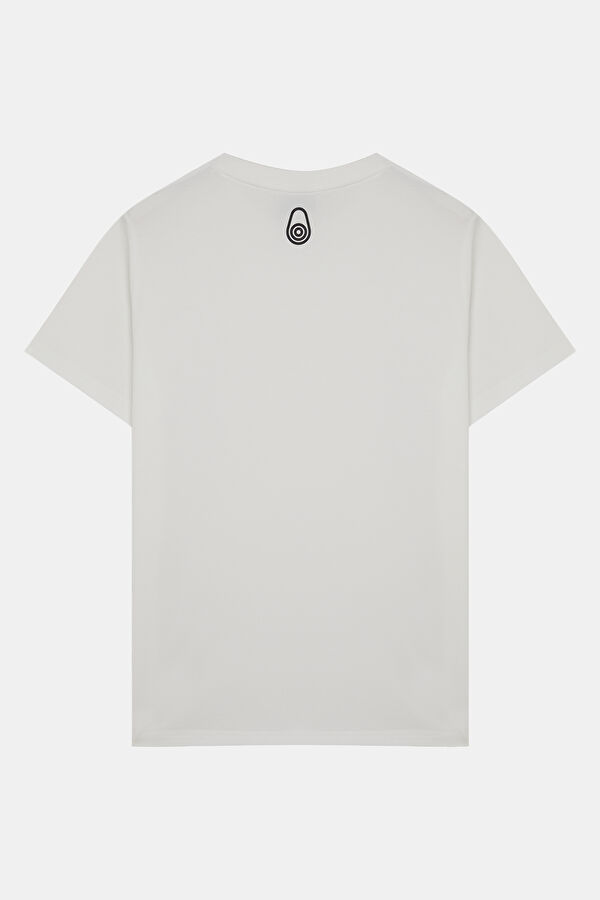 Relax Kalıp Beyaz Bisiklet Yaka Erkek T-Shirt 2