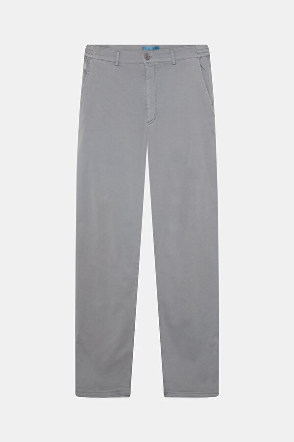 Relax Fit Light Gray Straight Leg Organic Cotton Men's Trousers 2
