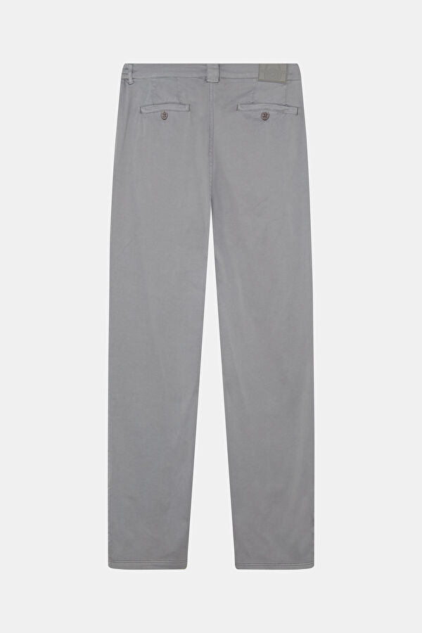 Relax Fit Light Gray Straight Leg Organic Cotton Men's Trousers