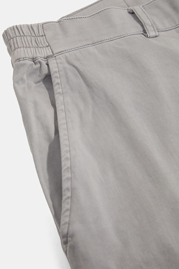 Relax Fit Light Gray Straight Leg Organic Cotton Men's Trousers 4