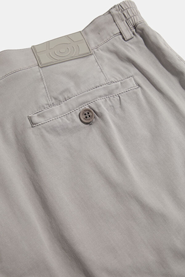Relax Fit Light Gray Straight Leg Organic Cotton Men's Trousers 5