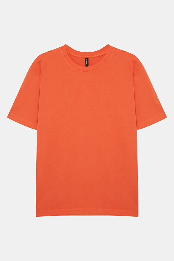 Relax Fit Orange Crew Neck Men's T-Shirt