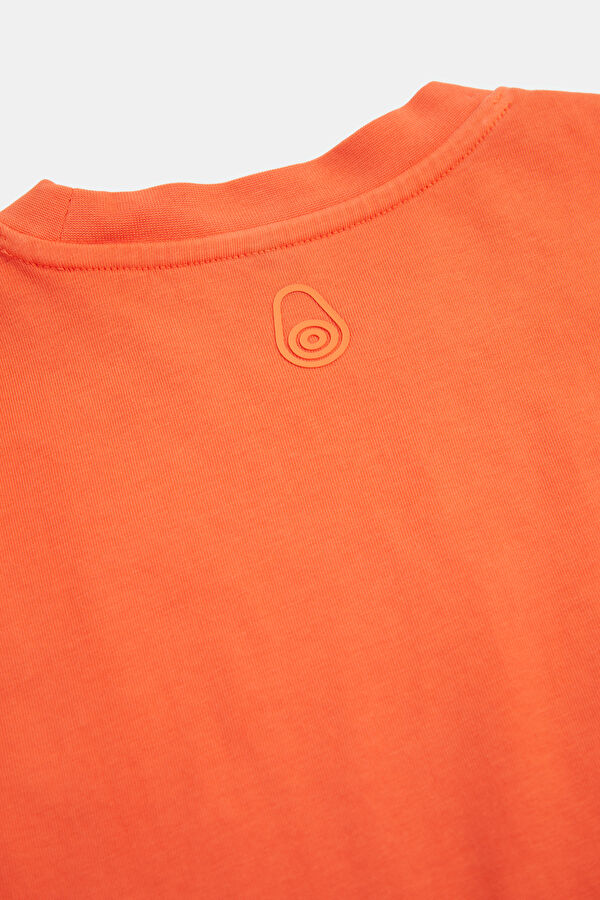 Relax Fit Orange Crew Neck Men's T-Shirt 5