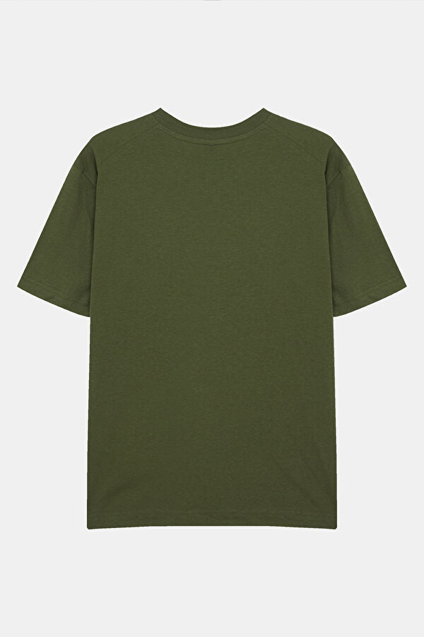Relax Fit Khaki Crew Neck Men's T-Shirt 2