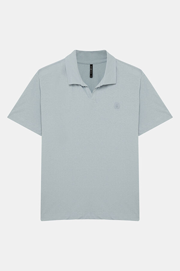 Relax Fit Light Blue Polo Neck Men's T-Shirt
