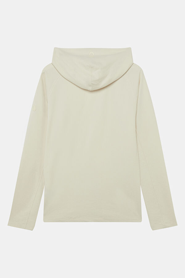 Beyaz Relax Kalıp Kapuşonlu Erkek Sweatshirt 2